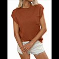 thumbnail image 1 of Top de Tirantes de Punto Holgado con Cuello Alto y Mangas para Mujer, Color Caramelo, Talla XL, 1 of 9
