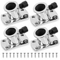 thumbnail image 1 of KNOX Raccord de Rail de Bateau pour Base d'Extension Bimini, Acier Inoxydable 316 Lourd, Raccord de Bride Supérieure, Bimini T-Top, Auvent pour Bateaux à Rames Pontons Yachts, Accessoires de Pont Base 80°, Lot de 4, 1 of 7