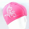 thumbnail image 1 of Shenyu New PU Swimming Cap for Long Hair - Comfortable Non-Squeezing Design with Ear Protection, Stylish Butterfly/Bird Patterns, High Elasticity for Secure Fit in Water Sports (Deep Pink Butterfly), 1 of 6