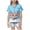 Sky Blue, variant on Girls Christmas Pajama Set Holiday Themed Short Sleeve Button Down Top and Comfortable Shorts Cute Sleepwear for Kids Festive Family Matching Outfit