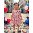 thumbnail image 4 of BemeyourBBs Toddler Baby Girls 4th of July Dress Outfit Patriot Independent Day Dress Summer Clothes Fly Sleeve American Flag Bow Print Casual Holiday Dress Baby Girls Fourth of July Clothes, 4 of 9