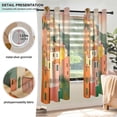 thumbnail image 3 of Yayeee Window Curtains Light Filtering 63"x52" Grommet Panel Pair Home Living Room Decor, Pink Cityscape Painting, 3 of 7