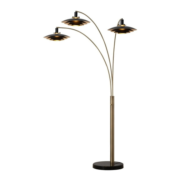 NOVA OF CALIFORNIA Rancho Mirage 3 Light Arc Floor Lamp - Weathered Brass