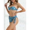 thumbnail image 2 of DARING DIVA Women's Floral Print Bandeau Bikini Sets 3 Pieces XS Blue, 2 of 6