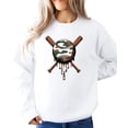 thumbnail image 4 of Camo Baseball Unisex Sweatshirt Camouflage Sports Pride Pullover for Adults, Teens & Kids White Sweatshirt Adult X-Large, 4 of 7