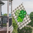 thumbnail image 4 of Welcome St. Patrick''s Day House Flag Double-Sided Lucky Clover Green Shamrocks Leaves Grey Buffalo Plaid Checkered Yard Flags Spring Farmhouse Outdoor Decoration for St. Patrick''s Day, 4 of 6