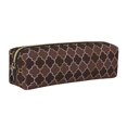 thumbnail image 1 of Balery Brown Gold Grid Estuche de Lápices de Cuero Impreso, Estuche para Suministros de Arte, Estuche de Lápices con Cremallera, Estuche de Almacenamiento de Papelería, 1 of 7