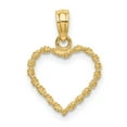 thumbnail image 6 of Auriga Fine Jewelry 14K Yellow Gold 3D Rope Heart Pendant (L - 16.4mm, W - 13mm) for Women, 6 of 6