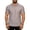Rose Gold, variant on Men's Knit Ribbed Short Sleeve Collared Polo Shirt, Casual Open V-Neck Top, Breathable Slim Fit Knitwear for Smart Casual Style and Everyday Wear Rose Gold M