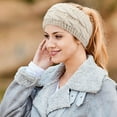 thumbnail image 7 of 2Pcs Knit Ear Warmer Headband for Women Fuzzy Wool Fleece Lined Head Wrap Winter Headbands for Women Cold Weather, 7 of 7