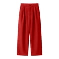 thumbnail image 4 of WMNTST Women's Dress Pants Straight-Leg High Waisted Business Trousers Solid Color Regular Fit Everyday Office Casual Pant, 4 of 4