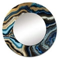 thumbnail image 2 of Designart "Gold Blue Geode Gems Mineral Radiance" Stone Geode Round Mirror Wall Décor Coastal - Large Gold Round Mirror - Round Mirror 29" x 29" Inch, 2 of 5