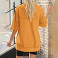 thumbnail image 6 of Ruyang Women's Solid Color Pullover Loose Flesh Covering Button Hoodie T Shirt For Women Long Shirt Women, 6 of 9