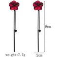 thumbnail image 2 of UBIUO Boho Unique Long Tassel Flower Dangle Earrings Matte Metal Floral Drop Stud Earrings Statement Bar Ear Drop for Women, 2 of 5
