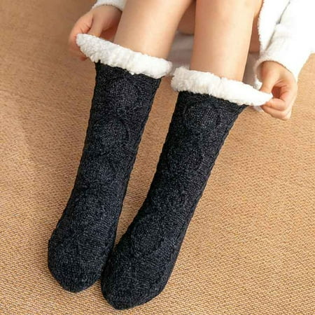 

Knosfe Warm Cozy Fuzzy Non-Slip Socks Soft Casual Fluffy Winter Slipper Socks for Women