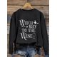 thumbnail image 4 of Sudaderas con capucha de Halloween para mujer, sudaderas con capucha de bruja, abrigos con letras, chándales de cuello redondo, ropa de mujer Y2k, 4 of 4
