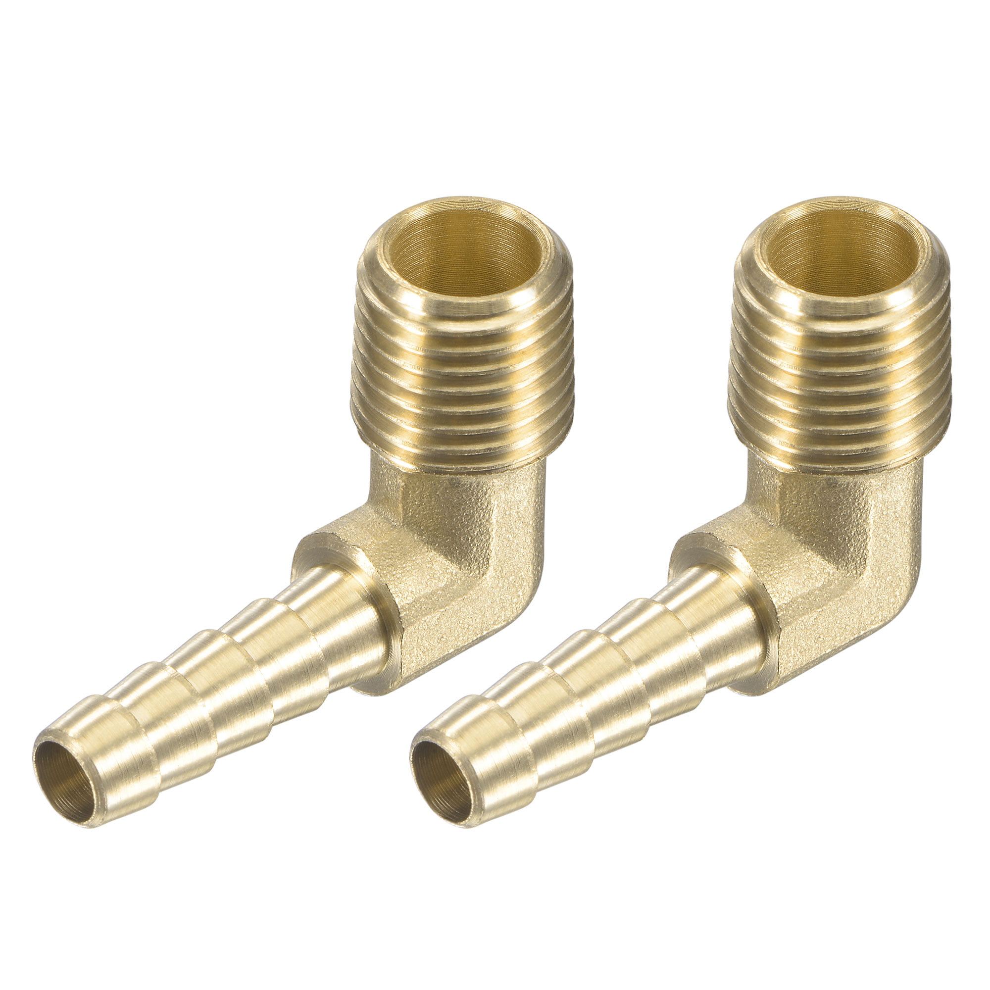 Brass 90° 1/4” Male NPT to 1/4” Barb Hose ID Fitting Angled 90 Degree Elbow Air 