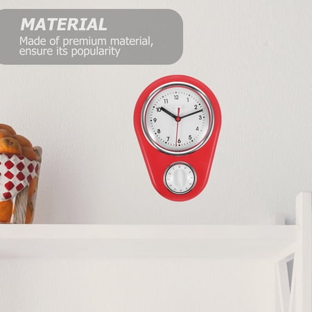 HONMEET 1Pcs Red Wall Clock for Kitchen Household Users Plastic Modern Style Home Decoration