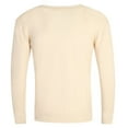 thumbnail image 3 of Zylanna Men's V-Neck Sweater, Loose Homewear Pullover Soft & Warm Long Sleeve Casual Knit Tops for Men Beige, 3 of 3