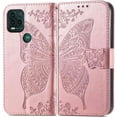 thumbnail image 2 of for Moto G Stylus 5G 2021 Case Wallet,Women Butterfly Embossed PU Leather Flip Cover with Stand Card Holder Slots Wrist Strap Protective Case for Motorola Moto G Stylus 5G 2021 (Rose Gold), 2 of 14
