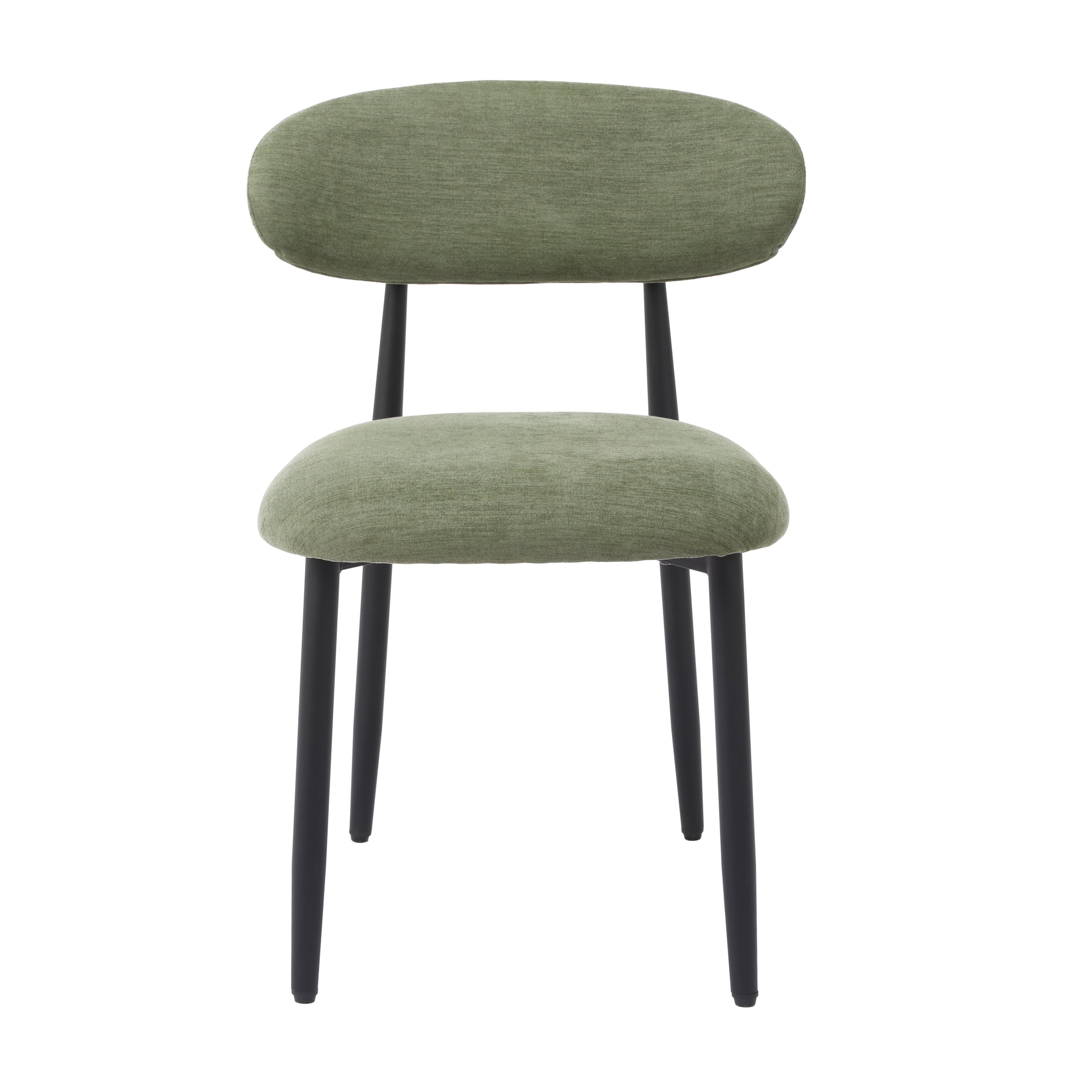 Vinform Upholstered Dining Chairs Set of 2, Fabric Metal Chair for Dining Room, Green