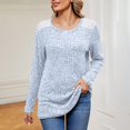 thumbnail image 3 of Scyoekwg Womens Tunic Tops Crew Neck Stripe Brushed Tunic Sweatshirts Loose Long Sleeve T Shirts Dressy Casual Blouses Fall Trendy Solid Color Lightweight Pullover (Light Blue,L), 3 of 7