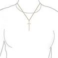thumbnail image 2 of Bling Jewelry Womens Modern Simple Long Thin Religious Cross Pendant Necklace Rose Gold Plated Silver, 2 of 5