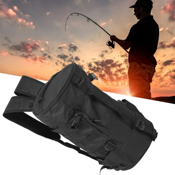 Domqga Large Capacity Fishing Pole Gear Storage Sling Shoulder Bag