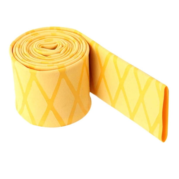 Yinanstore Heat Shrink Wrap 22mm Non Slip Heat Textured Grip Fish Rod Racket Sleeve Handle Yellow Yellow