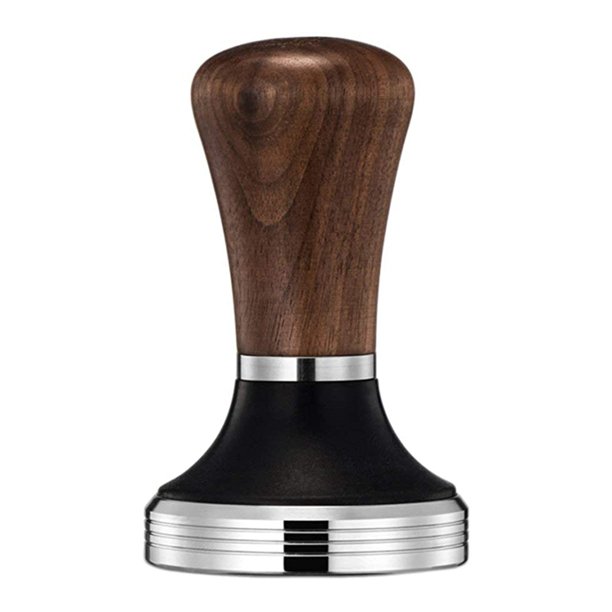 Winyuyby 51mm Coffee Tamper Powder Hammer Pressing Walnut Handle Coffee Distributor for Coffee