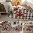 thumbnail image 5 of Round Rugs 3Ft, Texas Star Farmhouse Round Area Rug Washable Indoor Throw Carpet, Rustic Black Plaid Berry Wooden Small Non Slip Circle Rug for Bedroom Living Room Home Decor Aesthetic, 5 of 8