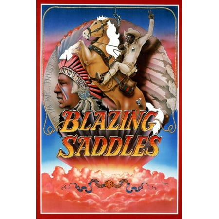Blazing Saddles Movie Poster Indian Headdress Comedy 24X36