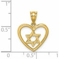 thumbnail image 4 of 14K Yellow Gold Polished Star Of David In Heart Pendant Made United States d4550, 4 of 7