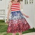 thumbnail image 3 of Odeerbi Niñas Día de La Independencia Vestido de Deslizamiento En Capas de Línea de Verano Patriótico Estrella Raya Vestido de Correa Casual, 3 of 9