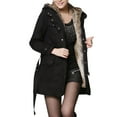 thumbnail image 4 of Pxiakgy Ladies Coat Womens Winter Warm Thick Long Jacket Hooded Black 3XL, 4 of 8