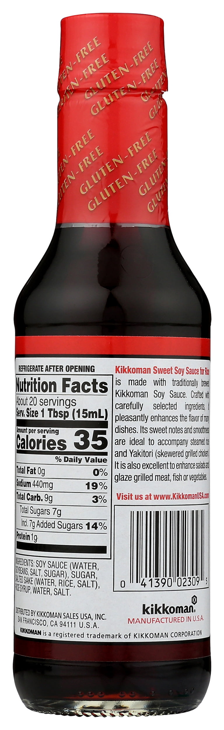 Pack of 6, Kikkoman Gluten-Free Sweet Soy Sauce for Rice, 10 fl oz