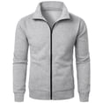 thumbnail image 5 of XRoczxe Men's Full Zip Up Track Jacket, Stand Collar Solid Color Sweatshirt, Casual Long Sleeve Lightweight Coat with Pockets for Spring Fall Daily Wear, 5 of 7
