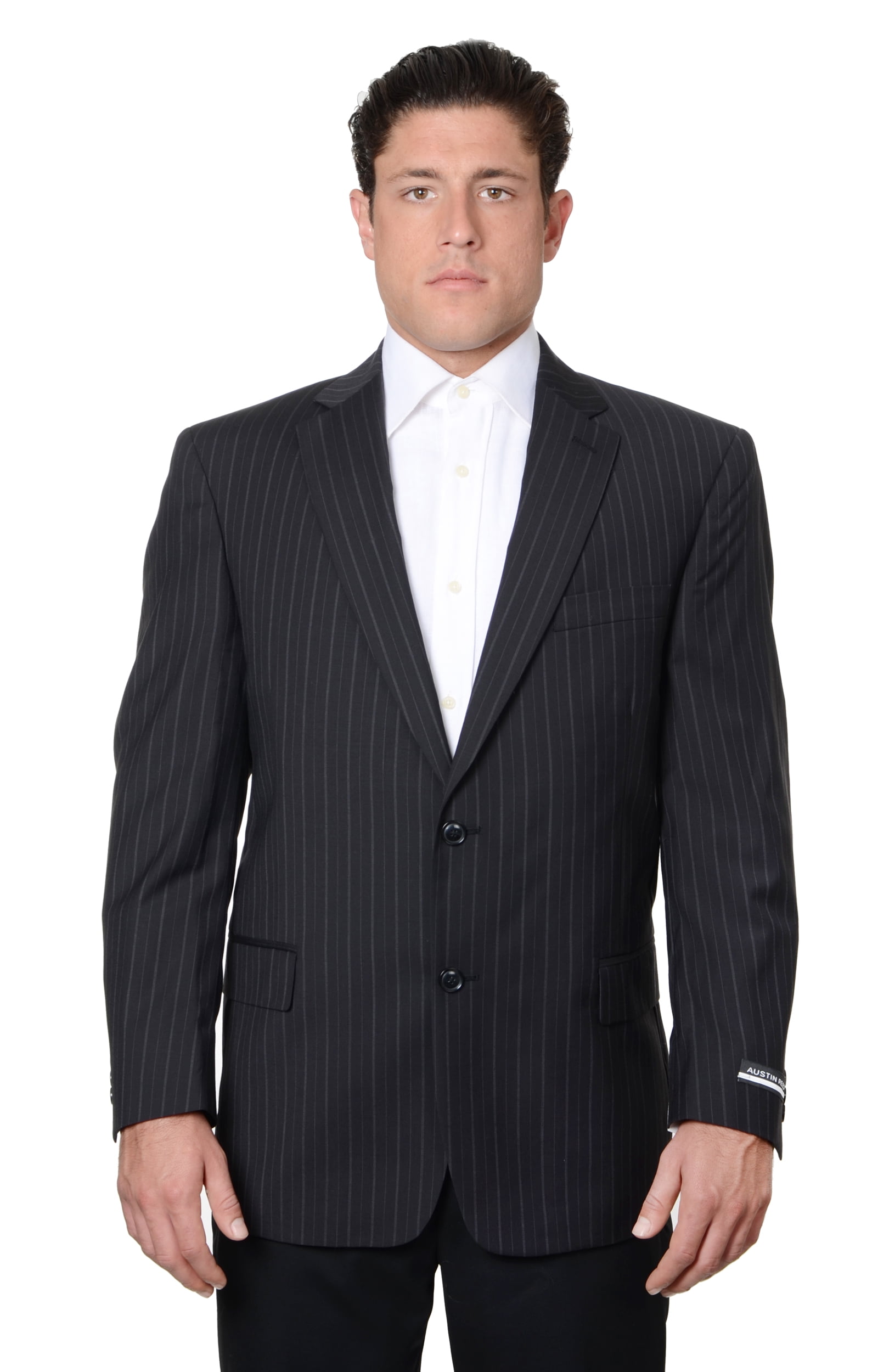 Austin Reed Mens Pure Wool Striped Suit Separate Coat 54 XL, Black