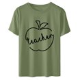 thumbnail image 4 of Teacher Shirt Women Teaching Tshirt Alphabet Graphic Short Sleeve Basic Tee Tops Kindergarten Teachers Gift T-Shirt, 4 of 7