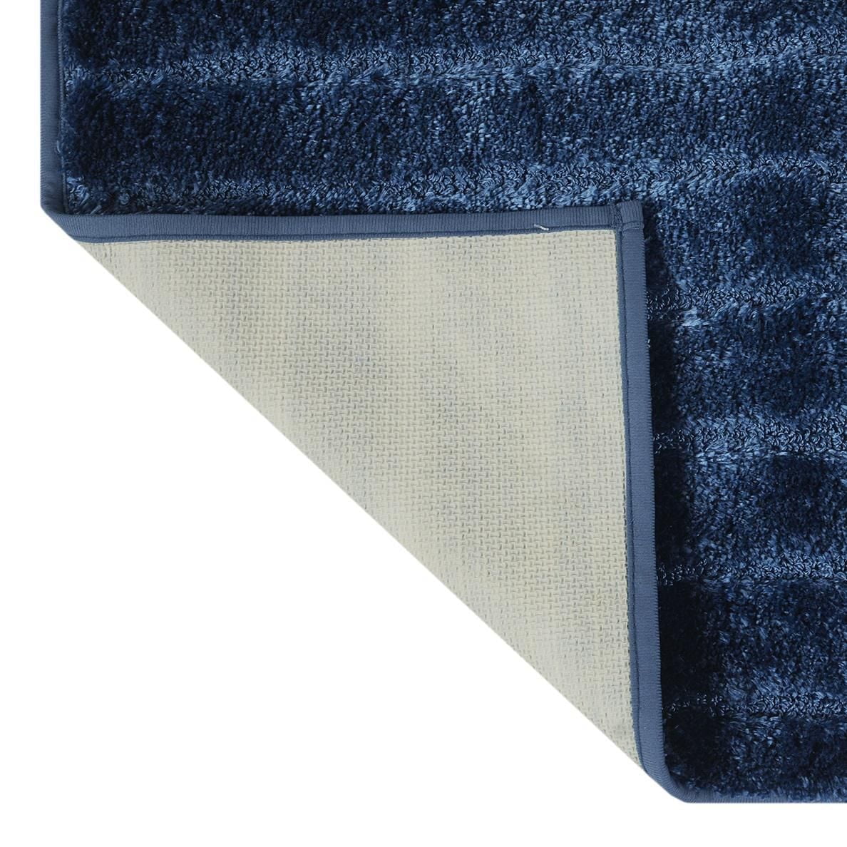 Ensemble de tapis pour salle de bain 2 pièces à rayures touffetées bleu foncé Mainstays