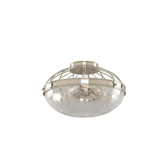 Kalco Lighting Montauk 14" Modern Glass Flush Mount in Polished Nickel