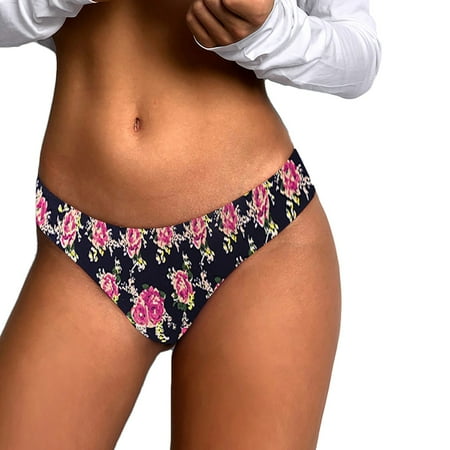 

TAIAOJING Women Sexy G-String Thong Underwear Lingerie Pieces Sexy Print Panties Low-Waist 1 Ladies Underwear 3 Pack