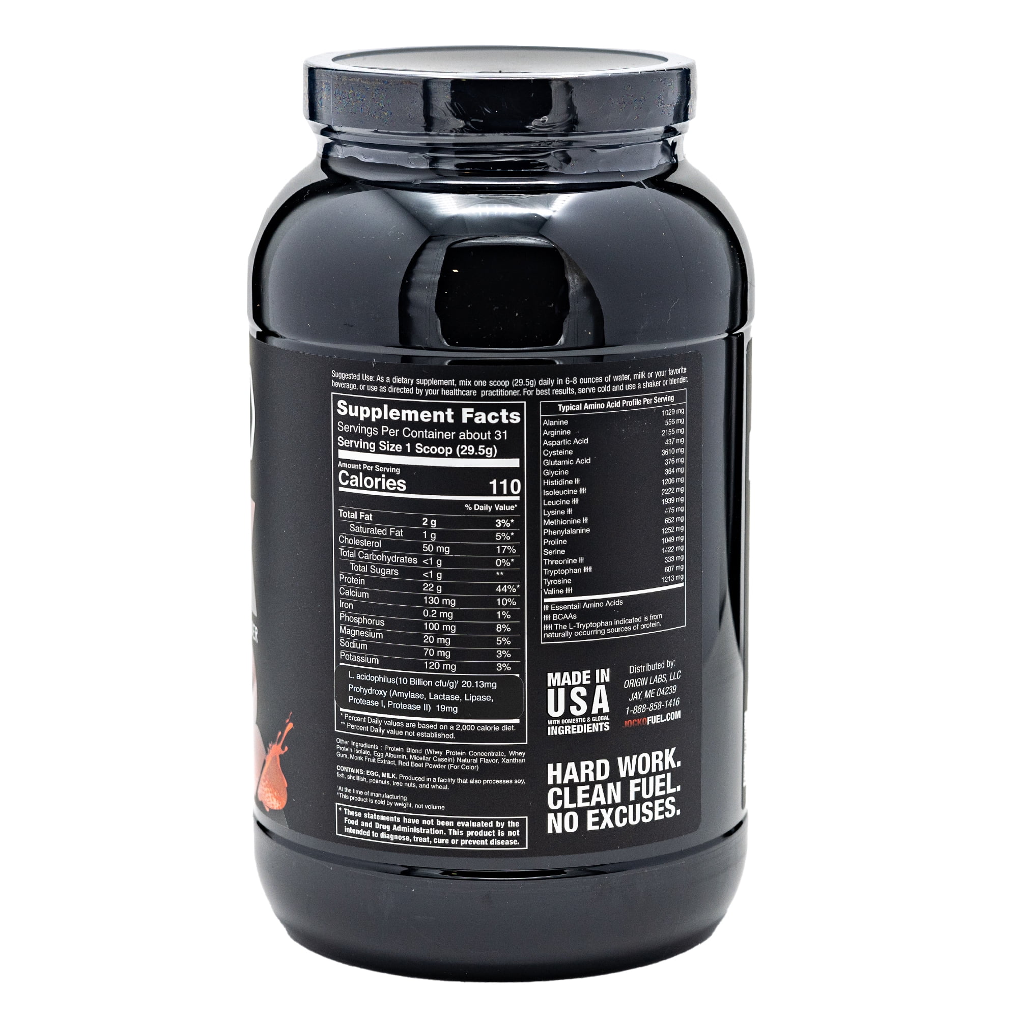 Jocko Mӧlk Protein Powder, Strawberry Slayer, 22g Protein, 2 lb.