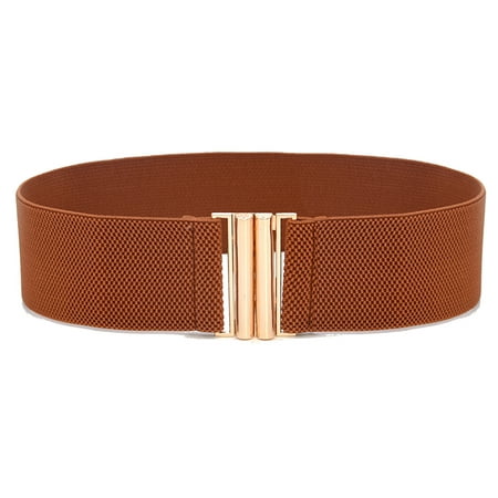 

Wozhidaoke Belts For Women Women Elastic Waist Belt Metal Buckle Waistband Solid Color Wide Corset Belt Female Apparel Accessories Womens Belts
