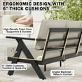 thumbnail image 6 of EAGLE PEAK Urban Slate 3-Seat Modern Patio Couch Outdoor Sofa with Weather Resistant Cushions, Black/Beige, 6 of 8