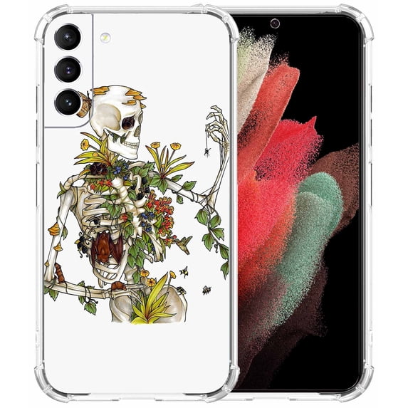 Bones and Botany Case for Samsung Galaxy S23,Aesthetic Art Design Pattern Soft TPU Bumper Case Cover