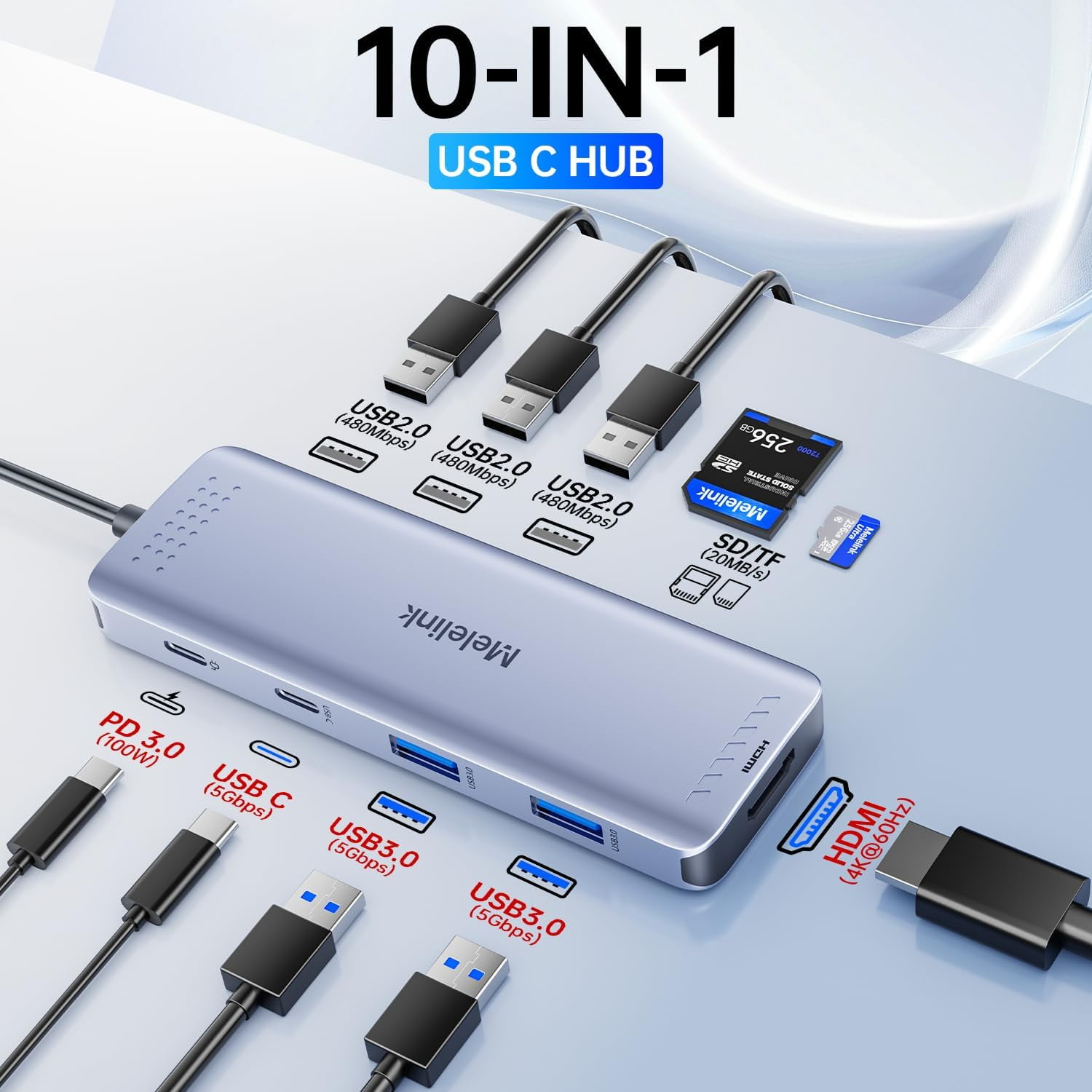 Dell 6-in-1 Laptop PC Universal Expansion Connector: USB-C