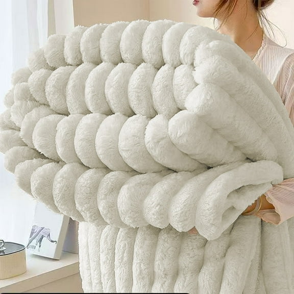 Deeceymbur Blanket Double Layer Raschel Design Soft Thick for Bed Sofa Use Winter Warming Comfort Home Decor
