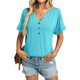 thumbnail image 3 of Camiseta TICTICMISS para mujer, manga corta, cuello en V, color aguamarina, 3 of 6