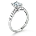 thumbnail image 3 of Gem Stone King 10K White Gold Solitaire Solitaire Engagement Ring Emerald Cut Moissanite (1.00 Cttw) (Size 7), 3 of 4